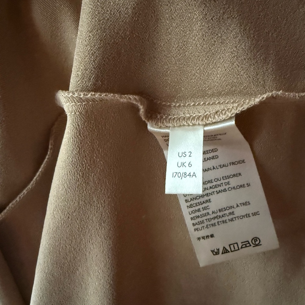 Free People Beatrice Dress in Warm Sand gold satin boho - Picture 7 of 8